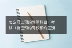 怎么网上预约驾照科目一考试（自己预约驾校预约区别）