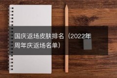 国庆返场皮肤排名（2022年周年庆返场名单）