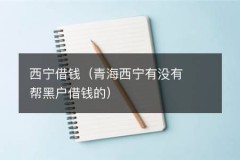 西宁借钱（青海西宁有没有帮黑户借钱的）